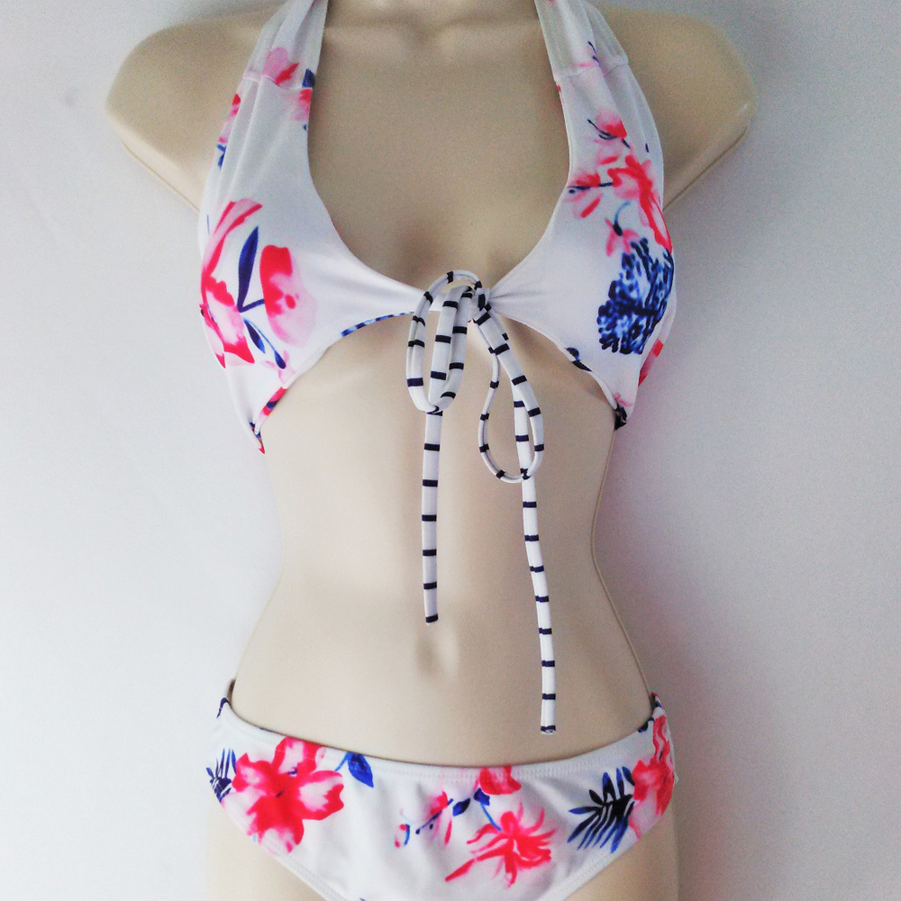 SHEIN Pretty Pink Floral Print Bikini Sexy Size S